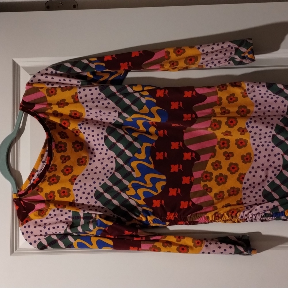 Fun print long sleeve dress